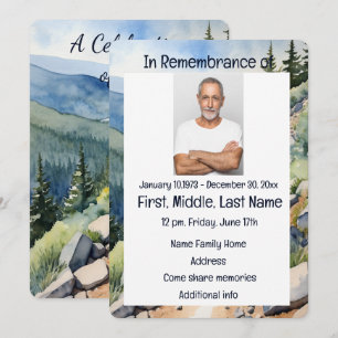 Invitation au service commémoratif aquarelle vélo 