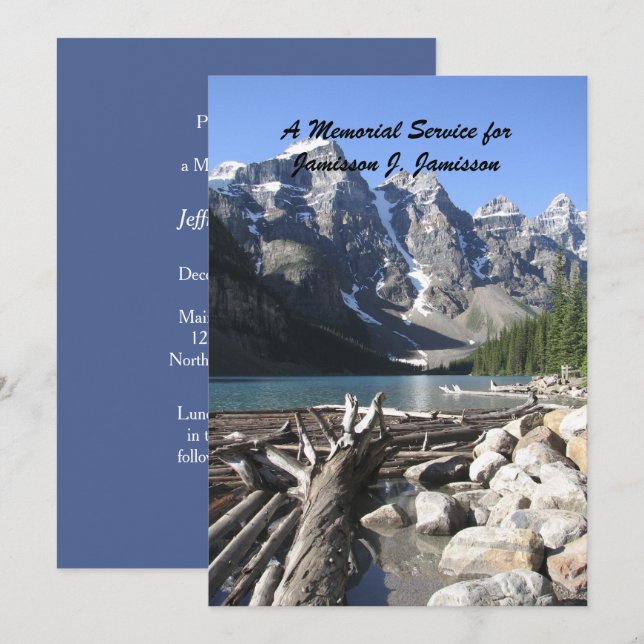 Invitation au service commémoratif, bois d'oeuvre  (Devant / Derrière)