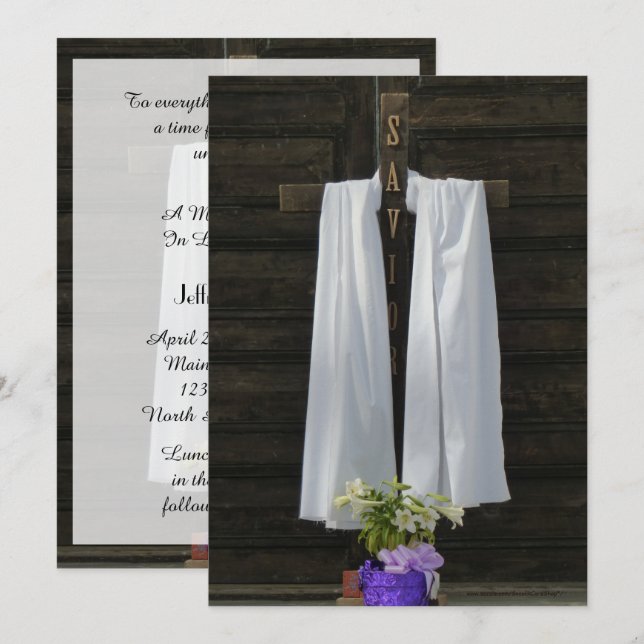 Invitation au service commémoratif, Croix rapporté (Devant / Derrière)