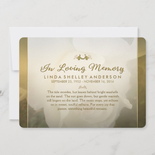 Invitation au service commémoratif des Roses d'or  (Devant)