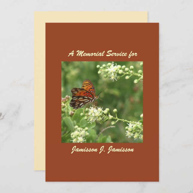Invitation au service commémoratif, Papillon orang (Devant / Derrière)