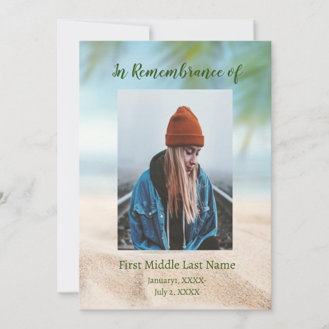 Invitation au service commémoratif Plage Océan Mer (Devant)