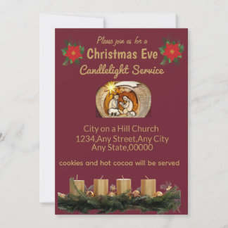 Invitation au service de Noël à la lumière des bou