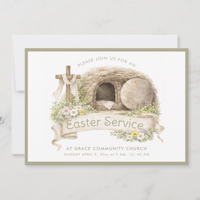 Invitation au service de Pâques | Croix (Devant)