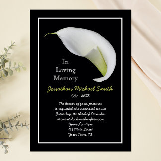 Invitation au service funèbre mémorial de la Fleur