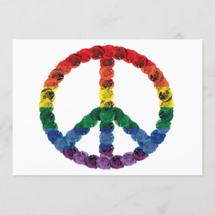 Invitation au Signe de paix Rose Rainbow Flag
