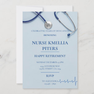 Invitation au stéthoscope de soins de santé bleu c
