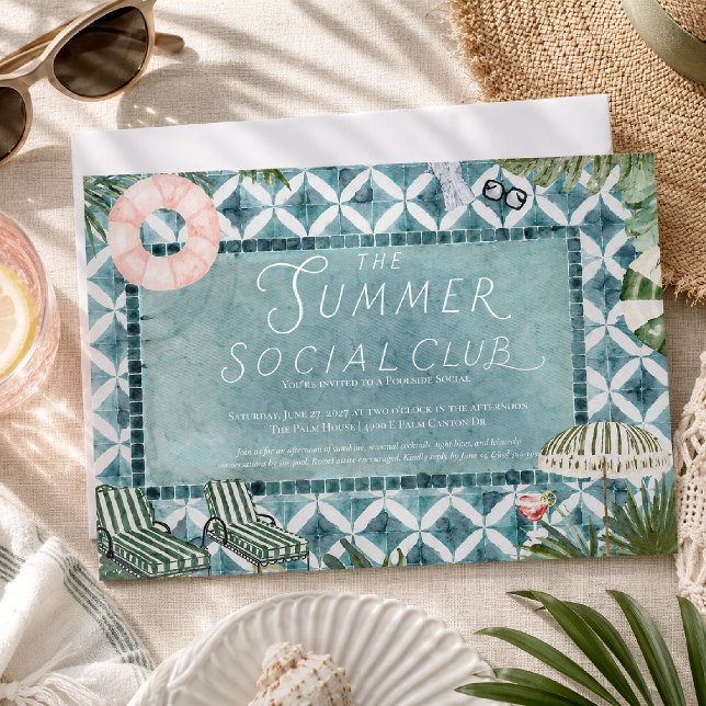 Invitation au Summer Social Club Piscine (Créateur téléchargé)