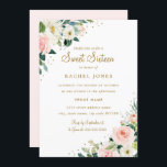 Invitation au Sweet sixteen d'or rose floral<br><div class="desc">Sweet sixteen floral plus moderne Invitations dans le Little Bayleigh Store!</div>