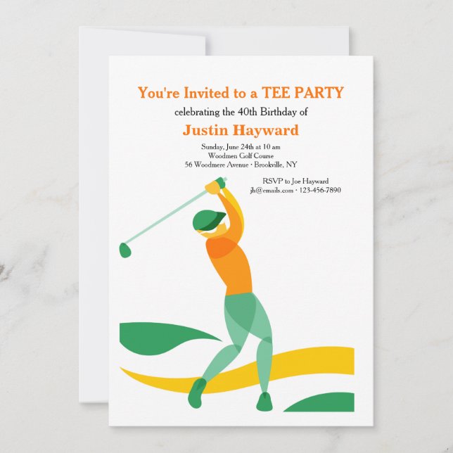 Invitation au swing de golf (Devant)
