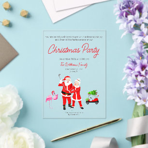 Invitation au swing de golf de Santa et Mme Claus