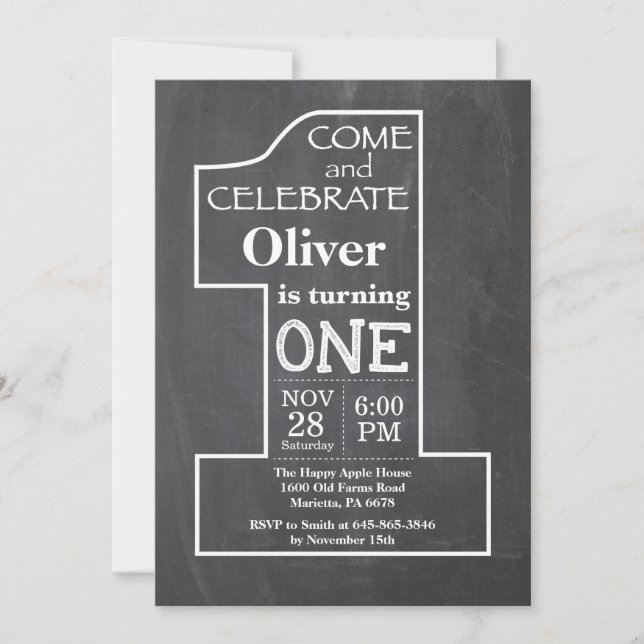 Invitation au tableau de bord d'anniversaire (Devant)