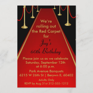 Invitation au tapis rouge Hollywood Thème Sweet 16