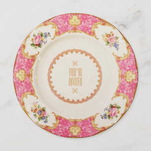 Invitation au thé à la garden party Rose anglaise