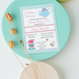 Invitation au thé baby shower