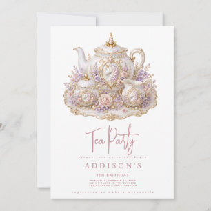 Invitation au thé d'anniversaire