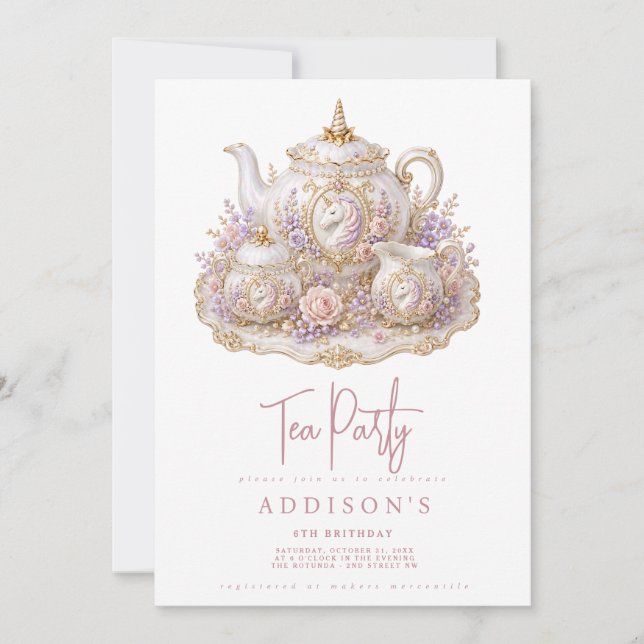 Invitation au thé d'anniversaire (Devant)