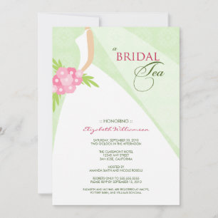Invitation au thé de la mariée en tenue Mariage (v