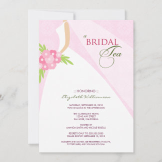 Invitation au thé de la mariée Mariage (rose)
