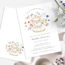 Invitation au thé de la nuptiale florale