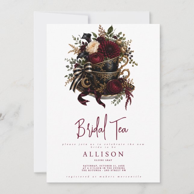 Invitation au thé de mariage (Devant)