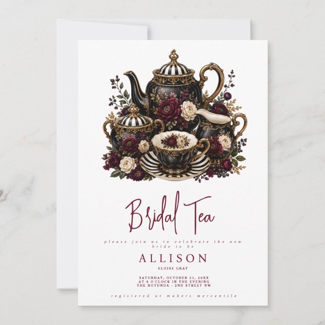 Invitation au thé de mariage (Devant)