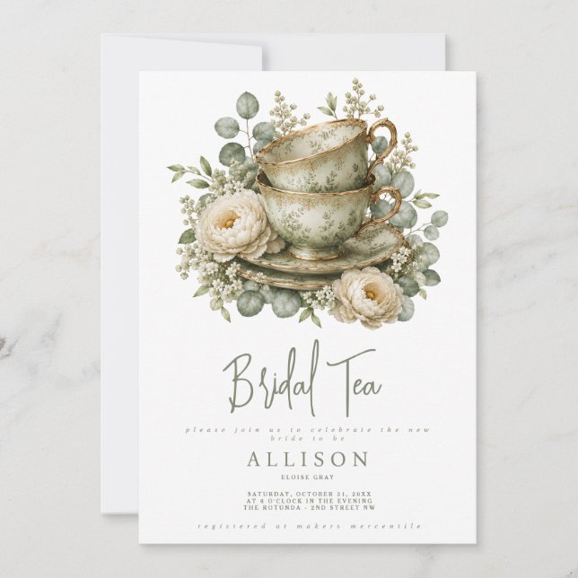 Invitation au thé de mariage (Devant)