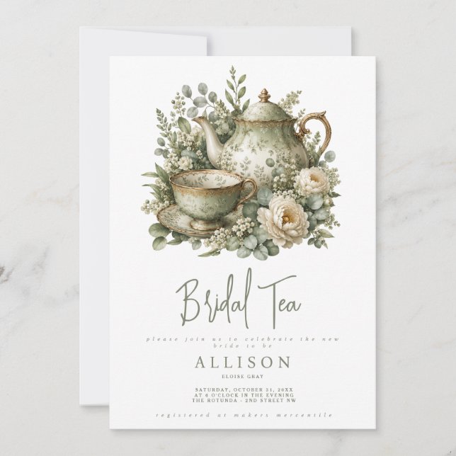 Invitation au thé de mariage (Devant)