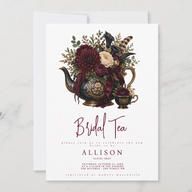Invitation au thé de mariage (Devant)