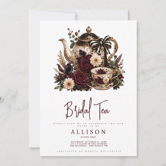 Invitation au thé de mariage (Devant)