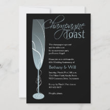 Invitation au toast au champagne diamant bleu