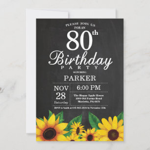 Invitation au tournesol 80e anniversaire