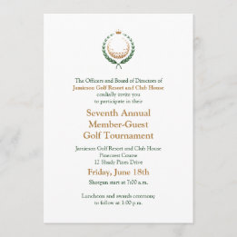 Invitation au tournoi de golf d'entreprise