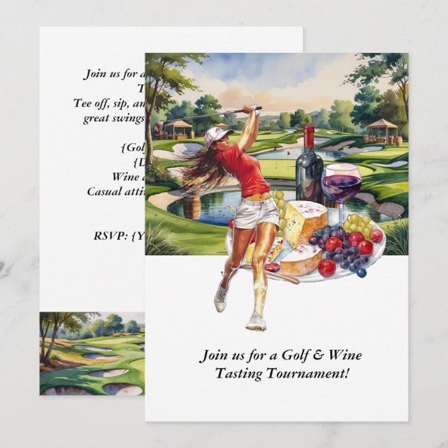 Invitation au tournoi de golf et dégustation de vi (Devant / Derrière)