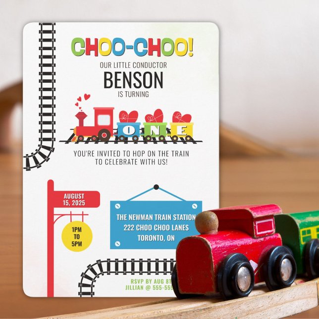 Invitation au train pour le premier anniversaire (Créateur téléchargé)