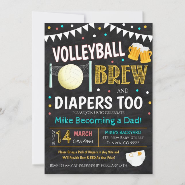 Invitation au volley-ball et au Baby shower de la  (Devant)