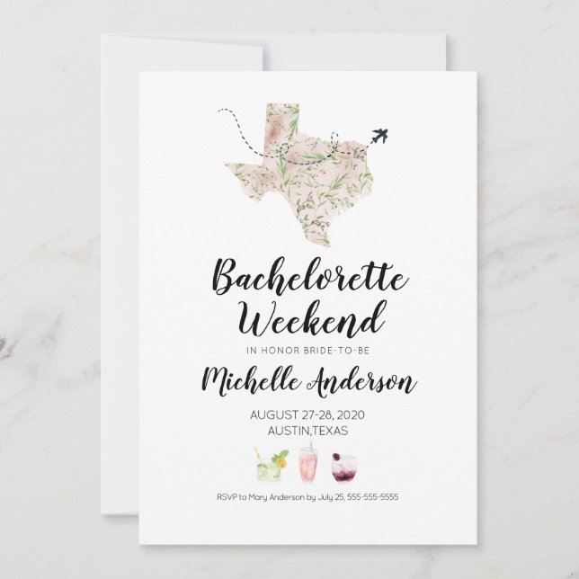 Invitation au week-end de Bachelorette à Austin Te (Devant)
