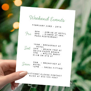 Invitation au week-end de l'enterrement de vie de 