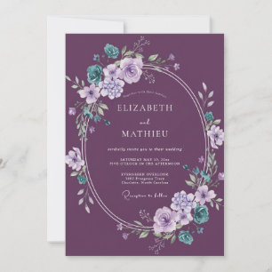 Invitation Aubergine Mariage hivernal séduisant