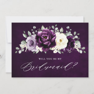 Invitation Auberste Plum pourpre Serez-vous mon Bridesmaid In