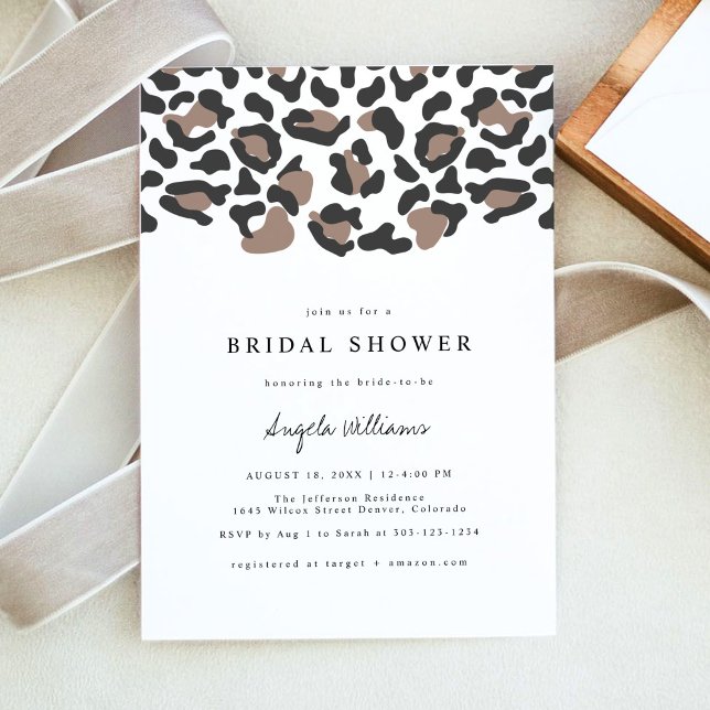 Invitation AUBREE Leopard Print Safari Bridal Shower (Créateur téléchargé)