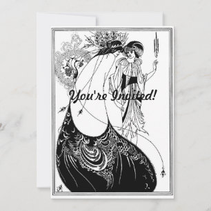 Invitation Aubrey Beardsley La jupe du paon Art nouveau