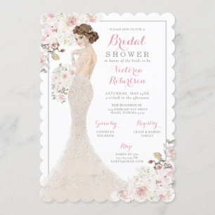 Invitation Auburn Glam Bride dans la Fête des mariées de Gown