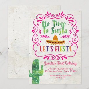 Invitation Aucune heure à la sièste, ne nous a laissés rose