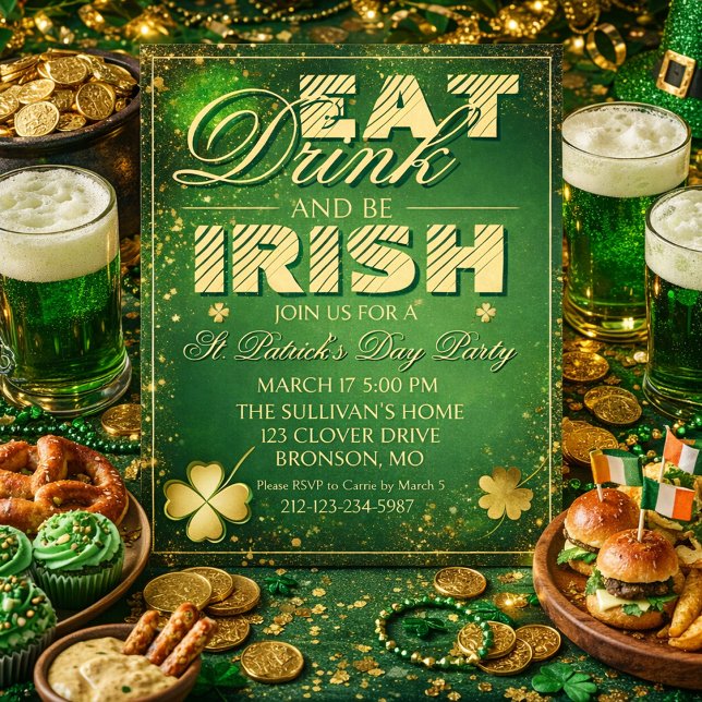 Invitation audacieuse pour la Saint-Patrick (Créateur téléchargé)