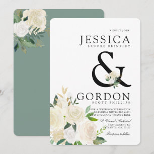 Invitation audacieux blanc de mariage d'esperluète