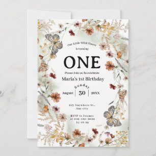 Invitation Audacieux Fleur sauvage Rustique Floral Baby Anniv