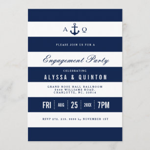 Invitation Audacieux Thème Nautique Engagement Partie Invitat