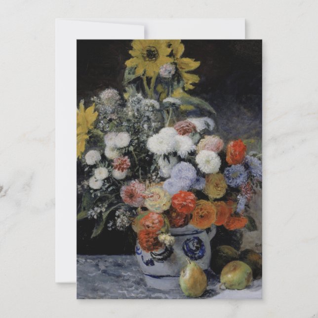 Invitation Auguste Renoir - Fleurs mixtes dans un P d'orfèvre (Devant)