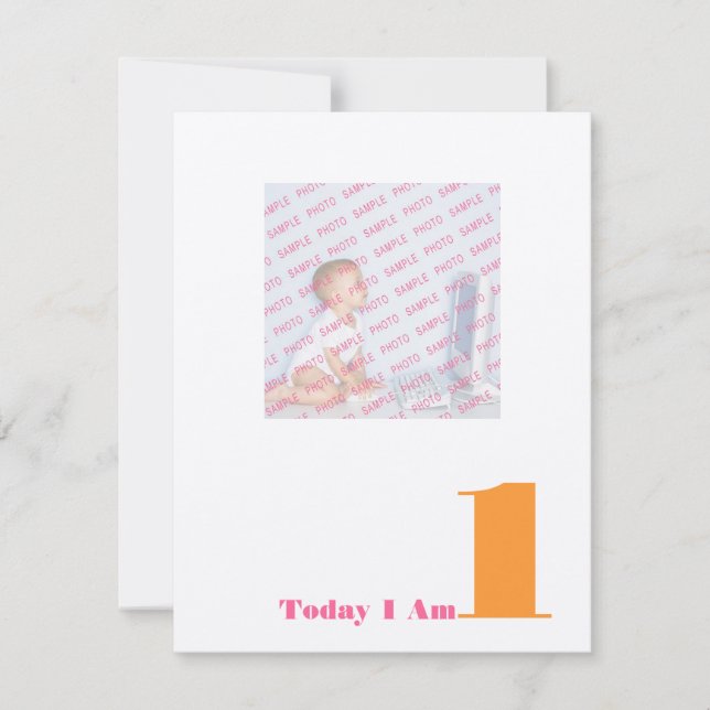 Invitation Aujourd'hui, j'ai 1 an (Devant)